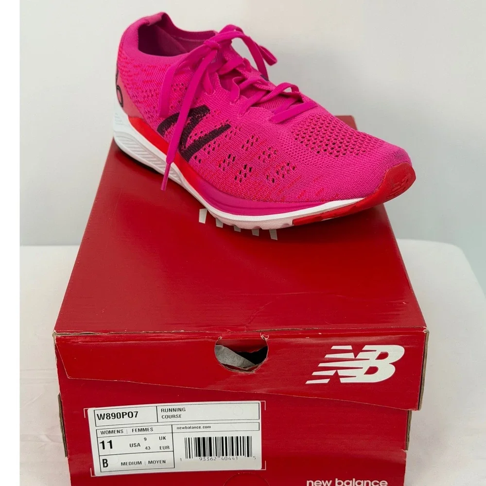 New Balance 890v7 Pink Knit Running Shoes W890PO7 11 Athletic Sneakers 14-07